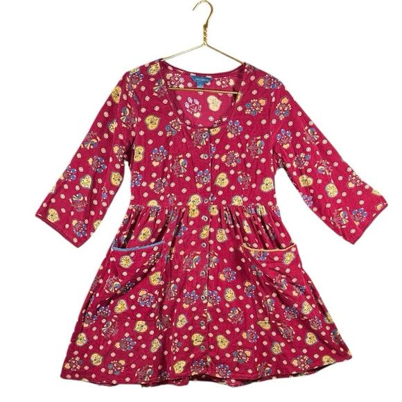 April Cornell Cottagecore Corduroy Dress | Artsy Floral Pockets Boho | Medium - Picture 5 of 10